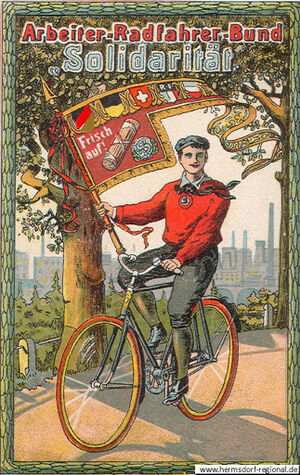 Leider gibt es kein Bild, welches das Banner der Krummauer Arbeiter-Radfahrer zeigt!